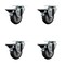 Service Caster 3.5'' Thermo Rubber Wheel Swivel Top Plate Caster Set with Posi Brake, 4PK SCC-20S3514-TPRB-PLB-4 - alternate 1